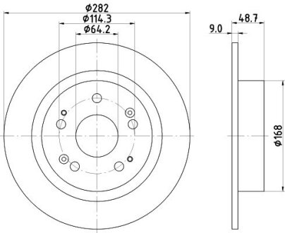 Диск гальмівний зад.Honda Accord IX, Accord VIII, Hr-V 1.8-3.5 06.08- PAGID 8DD 355 116-521