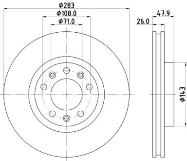 Тормозной диск передний Peugeot 308 II, 308 Sw II 1.2-2.0D 09.13- PAGID 8DD 355 120-481