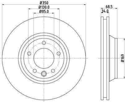 Диск тормозной PRO High Carbon перед. прав. Audi Q7 3.0TDI/Porsce Cayenne/VW Touareg 3.0TDI-6.0TDI 09.02- PAGID 8DD 355 128-071