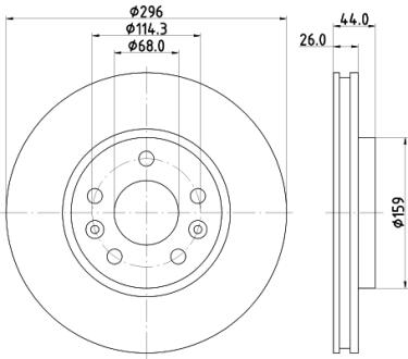 Диск тормозной перед. Renault Megane IV, Talisman 1.3-1.6D 11.15- PAGID 8DD 355 131-871