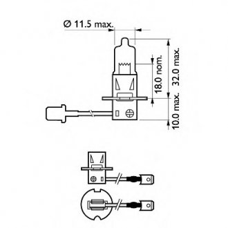 Автолампа галогенова 100W PHILIPS 12455RAC1