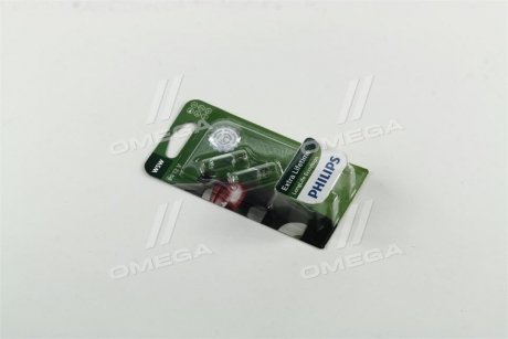 Лампа розжарювання W5W 12V 5W W2,1X9,5d LongerLife EcoVision 2шт blister PHILIPS 12961LLECOB2 (фото 1)