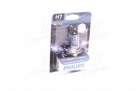 Лампа розжарювання H7 RacingVision GT200 +200 12V 55W PX26d (вир-во) PHILIPS 12972RGTB1