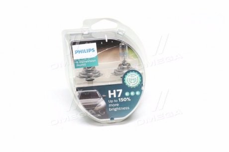 Лампа розжарювання H7 X-tremeVision Pro150 +150 12V 55W PX26d (комплект) (вир-во) PHILIPS 12972XVPS2