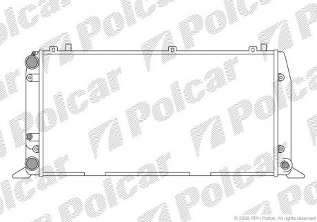 Радиатор Audi 80/90 86-91, Cabriolet 2.0 91- Polcar 130708-4