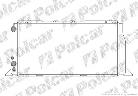 Радиатор Audi 80, 90, Cabriolet, Coupe 1.6-2.0 06.86-07.98 Polcar 130708A2 (фото 1)