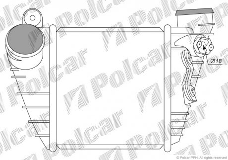 Радіатор інтеркулера Audi/VW 1.8T/1.9TDI 96- Polcar 1323J8-1