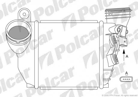 Радіатор інтеркулера VW Golf/Bora/Skoda Octavia/Seat Leon 1.9TDI 00-10 Polcar 1323J8-5