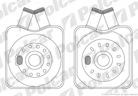 Радиатор масляный Audi A4 95-, A3 96-, A6 97-,// VW Passat 96-, Golf IV 97-// Skoda Octavia 96- Polcar 1323L8-1 (фото 1)