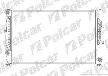 Радіатор охолодження двигуна, VW Passat, Audi A6 2.4-2,8 Polcar 132408A5