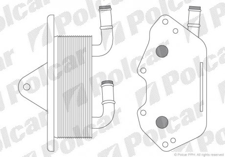 Масляный радиатор Audi A4, A5, A6, A6 Allroad, A7, A8, Q5, Q7 VW Touareg 2.0D-3.2 05.04- Polcar 1335L8-1 (фото 1)