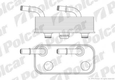 Радіатор масла BMW 3 (E46), X3 (E83), Z4 (E85) 1.6-3.0D 02.98-03.09 Polcar 2008L8-1