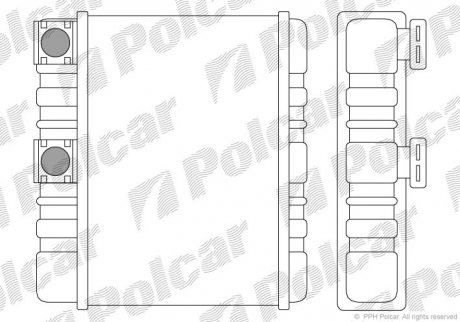 Радіатор пічки BMW 3(E46) 318i 99- X3(E83) 08- Polcar 2008N8-2 (фото 1)