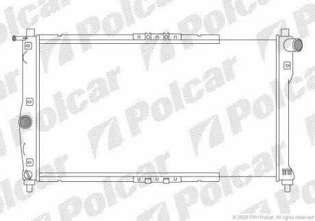 Радиатор охлаждения Daewoo Nubira 1.6/1.8/2.0 04.97- Polcar 292208A1