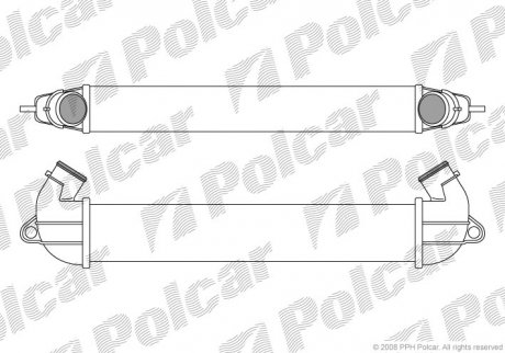 Интеркуллер Fiat Doblo 1.9 JTD Diesel M A/C + A/A 01- Polcar 3040J8-1