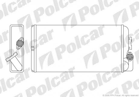 Радіатор пічки MB LK/LN2 3.0 D 84-98/T2/LN1 4.0 D 86-94/Vario 4.3 D 96- Polcar 5053N8-1 (фото 1)