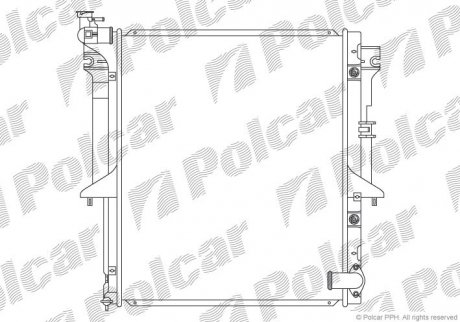 Радіатор охолодження двигуна MITSUBISHI L 200 2.5D 11.05-12.15 Polcar 527908-4