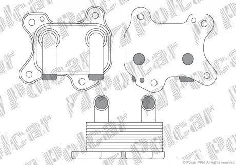 Радиатор масляный Opel Astra, Combo, Corsa, Meriva 1.7CDTI 03-10 Polcar 5508L8-2 (фото 1)