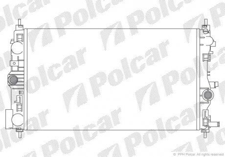 Радиатор двигателя CHEVROLET CRUZE OPEL ASTRA J, ASTRA J GTC, CASCADA, ZAFIRA C 1.7D/2.0D 12.09- Polcar 551108-6