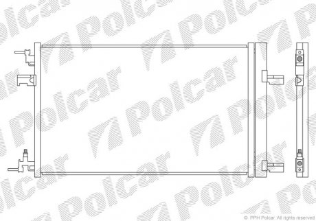 Радіатор кондиціонера Opel Astra J 09- Polcar 5511K8C2S