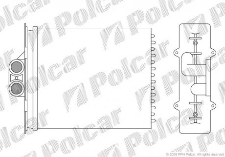 Теплообмінник (опал. салона) Opel Vectra B (+AC) Polcar 5516N8-2 (фото 1)