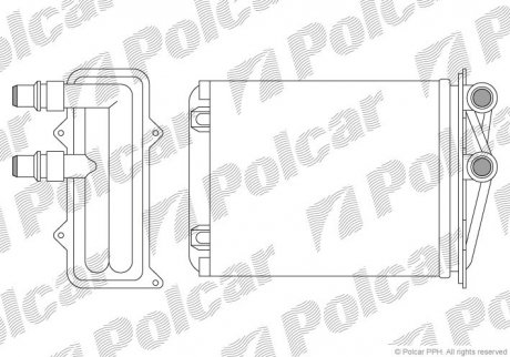 Радіатор пічки Opel Vivaro Renault Trafic 1.9D-2.5D 03.01- Polcar 6026N8-1 (фото 1)