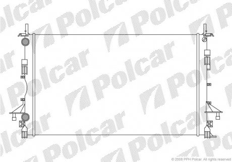 Радиатор охлаж. двигателя Renault Laguna II 1.6-1.8-2.0-1.9 dCi 01- Polcar 603708A1