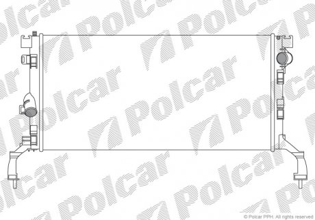 Радіатор охолодження двигуна RENAULT LAGUNA III 1.5D/2.0D 10.07- Polcar 603908-1