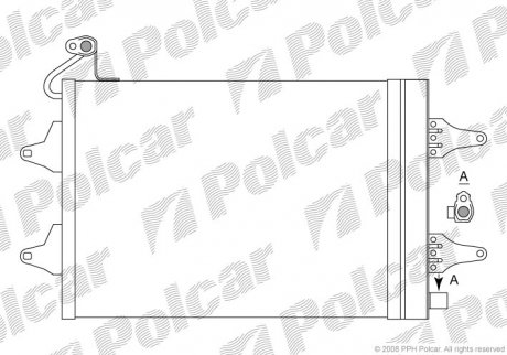 Радіатор кондиціонера з осушувачем Skoda Octavia 05- Polcar 6913K8C1S