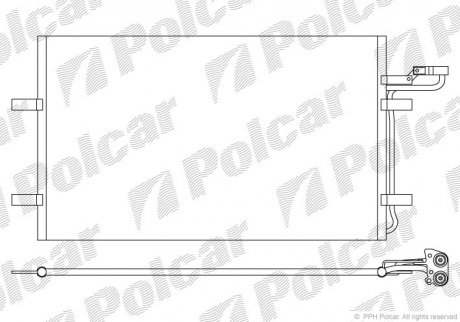 Радіатор кондиціонера Volvo C30, C70, S40, V50 1.6-2.0D 12.03-12.12 Polcar 9042K8C2S (фото 1)