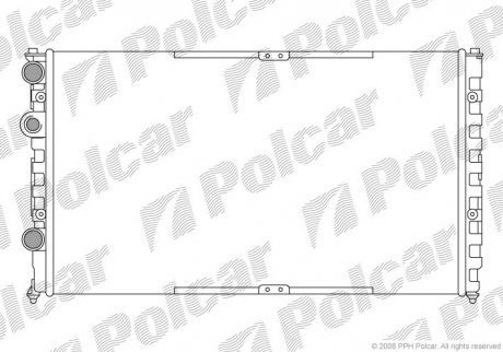 Радиатор охлаждения VW Polo/Caddy 95- 1.4/1.6/1.9D 11.95-01.04 Polcar 952508A1