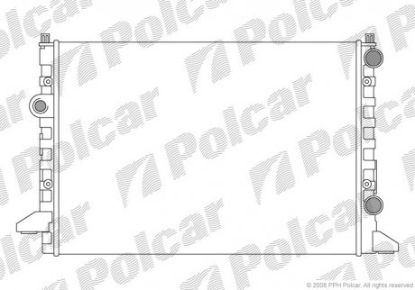 Радиатор двигателя VW Passat, Passat Variant 1,6/1,8/2,0/1,9Tdi 02.88- Polcar 954708A4