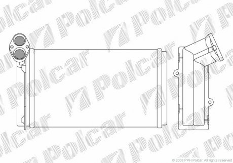 Радиатор печки VW Sharan/Ford Galaxy/Seat Alhambra 1.8-2.8 03.95-03.10 Polcar 9550N8-3