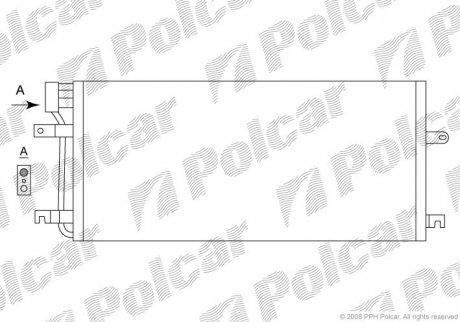 Радіатор кондиціонера 2.5TDI 10V, 2.5MPI 10V, 1.9TD 8V VW T4 90-03 Polcar 9566K8C2 (фото 1)