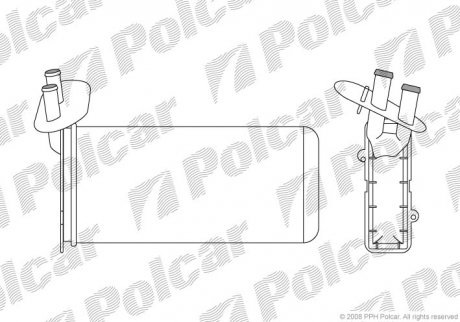 Радиатор печки VW T4 1.8-2.8/D 90- Polcar 9566N8-2 (фото 1)