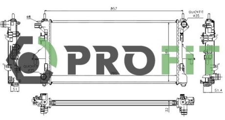 Радіатор охолоджування PROFIT 1740-0085 (фото 1)