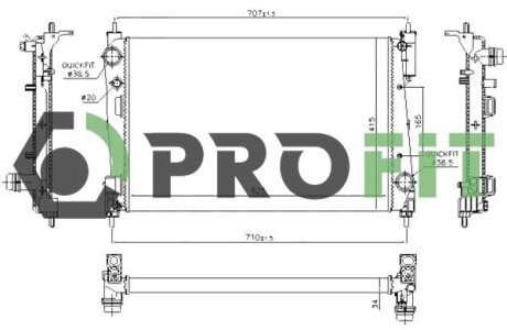 Радіатор охолоджування PROFIT 1740-0379 (фото 1)