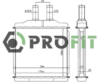 Радіатор пічки PROFIT 1760-0101