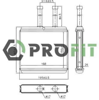 Радиатор печки PROFIT 1760-0102