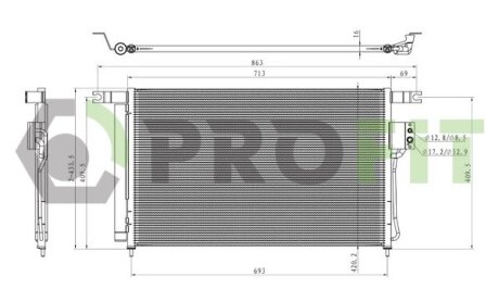 Конденсер кондиционера PROFIT 1770-0141
