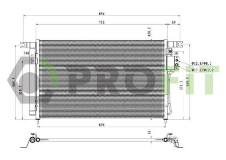 Конденсер кондиционера PROFIT 1770-0529