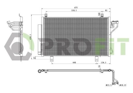 Конденсер кондиционера PROFIT 1770-0536
