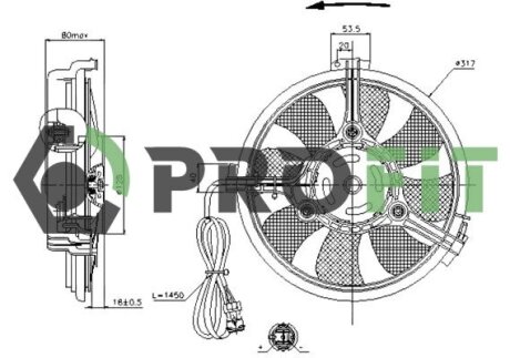 Вентилятор радиатора PROFIT 1850-0001 (фото 1)