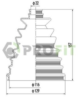 Пыльник ШРУС резиновый PROFIT 2710-0041 XLB