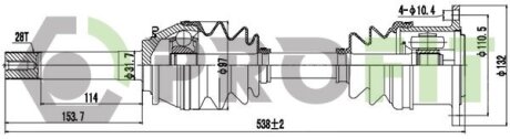 Піввісь PROFIT 2730-3111 (фото 1)