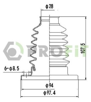 Пыльник ШРУС резиновый PROFIT 2810-0033 XLB