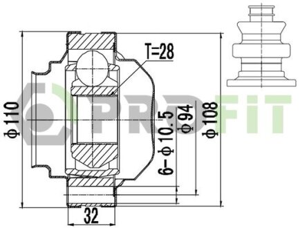 ШРУС PROFIT 2810-3036 (фото 1)