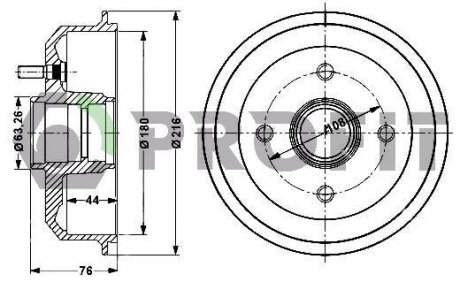 Барабан тормозной PROFIT 5020-0024
