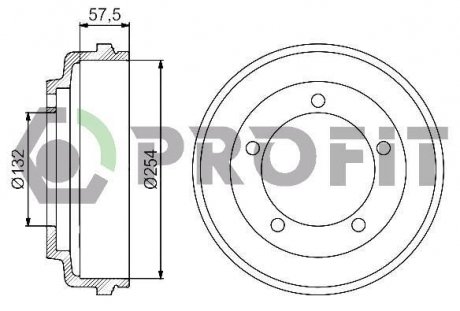 Барабан тормозной PROFIT 5020-0029