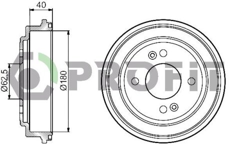 Барабан тормозной PROFIT 5020-0042